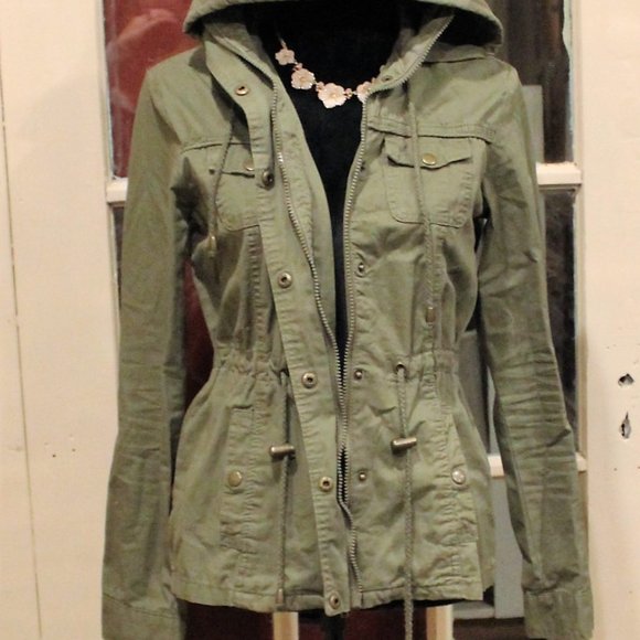 Ashley By 26 International Jackets & Blazers - Olive green hooded  anorak utility jacket coat